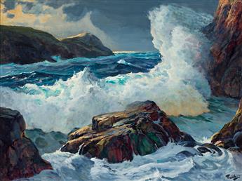 FREDERICK JUDD WAUGH (1861-1940) Monhegan Surf.